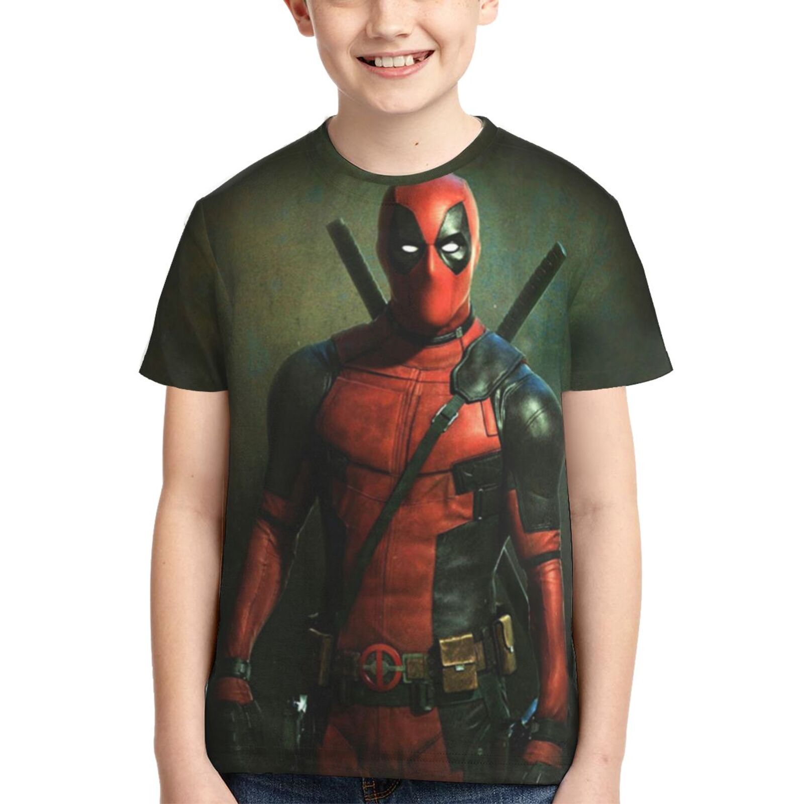 Deadpool Youth 3d Graphic Printed T-Shirt Crewneck Short Sleeve Tees For Boys Girls